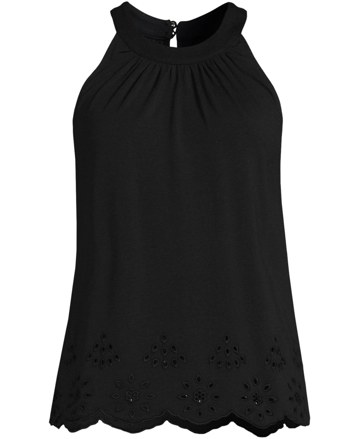 Lands' End Women's Lightweight Jersey Eyelet Tank Top