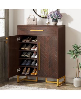 way to origin 2-Drawer Vertical File Cabinet, Modern Black Filing Cabinet with 5-Tier Bookshelf, Large Printer Stand