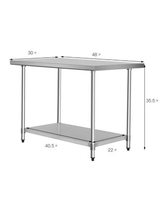 30 x 48 Inch Stainless Steel Table Commercial Kitchen Worktable