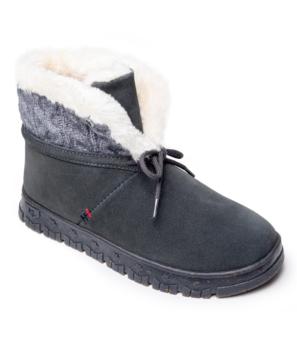 Women's Norean Suede & Knit Slipper Boots - Charcoal