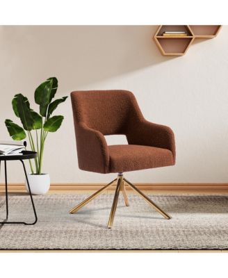 Mid-Century Modern Wide Boucle Swivel Accent Arm Chair (Set of 4)