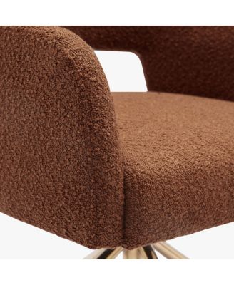 Mid-Century Modern Wide Boucle Swivel Accent Arm Chair (Set of 4)