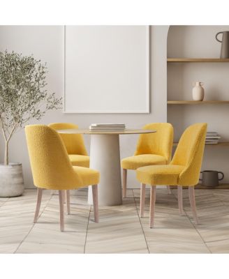 Mid-Century Modern Upholstered Boucle Dining Chair (Set of 4)
