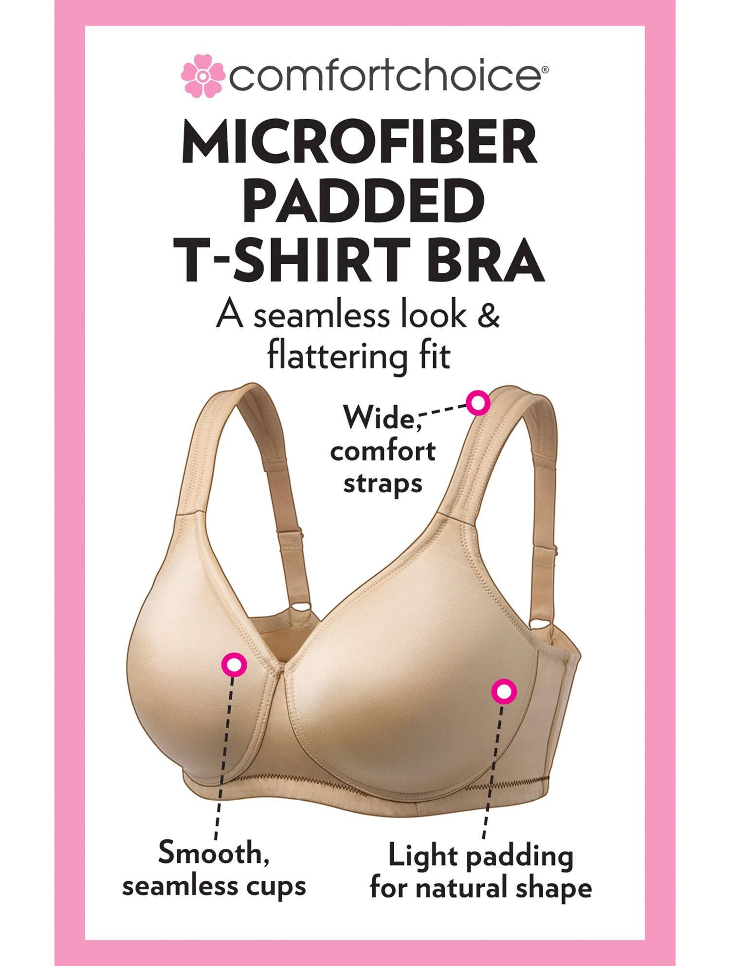Women's Microfiber Wireless Lightly Padded T-Shirt