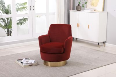 Swivel Barrel Chair with Gold Base