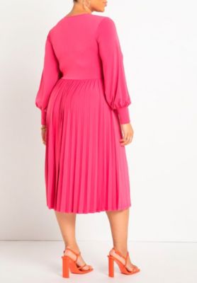 Women's Knot Front Pleated Skirt Dress