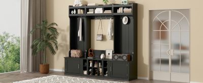  Multi-functional Hall Tree with Storage Bench