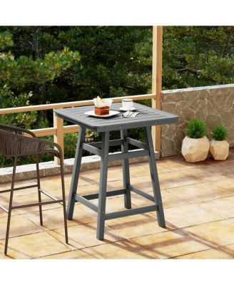 Square Outdoor Patio Counter High Bistro Bar Table With Umbrella Hole
