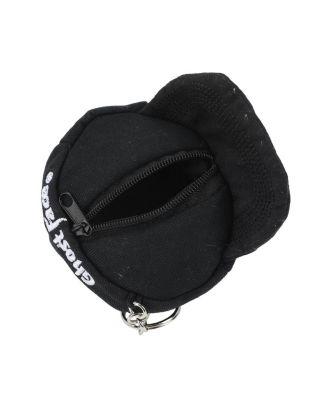 Logo Black Mini Wool Hat Keychain With Storage Pocket
