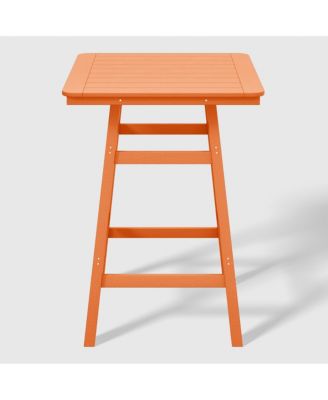 42" Square Outdoor Patio Bistro Bar Table With Umbrella Hole