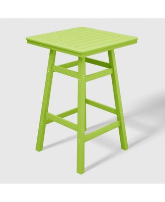 42" Square Outdoor Patio Bistro Bar Table With Umbrella Hole