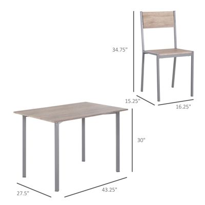 5 Piece Compact Contemporary Dining Room Table with Chairs Set