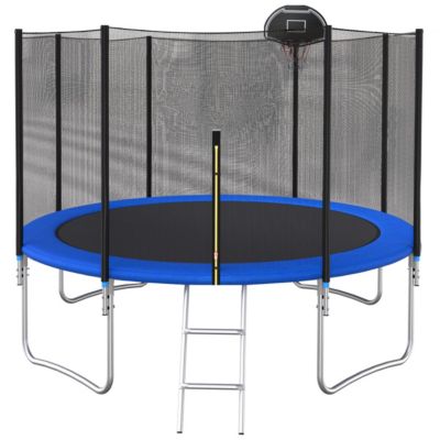Streamdale 12 FT Trampoline Outside Safety Net With Basketball Hoop
