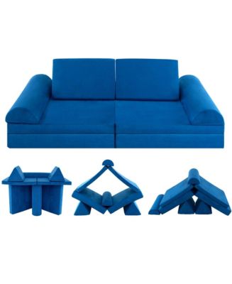 Costway 6 PCS Kids Play Sofa Set Modular Convertible Foam Folding Couch ...