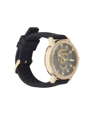 Women's Quartz Matte Black Silicone Strap Analog Watch 38mm