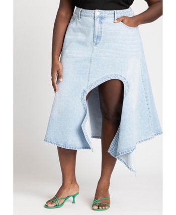 226079 Hankerchief Hem Skirt: Mint Meadow Patchwork