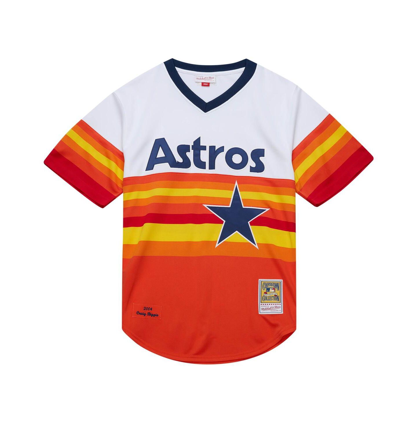 Мужской топ Mitchell & Ness Mitchell Ness Craig Biggio White Houston Astros 2004 Cooperstown Collection Authentic Throwback Jersey — фото 2