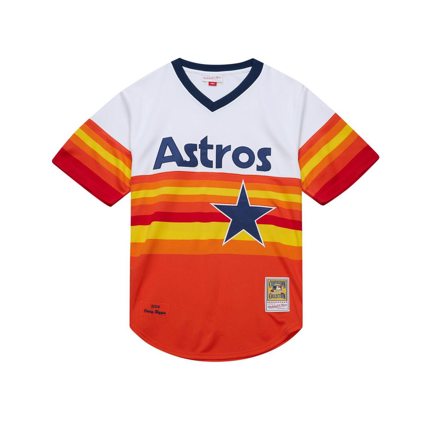 Mitchell Ness Men's Craig Biggio White Houston Astros 2004 Cooperstown Collection Authentic Throwback Jersey
