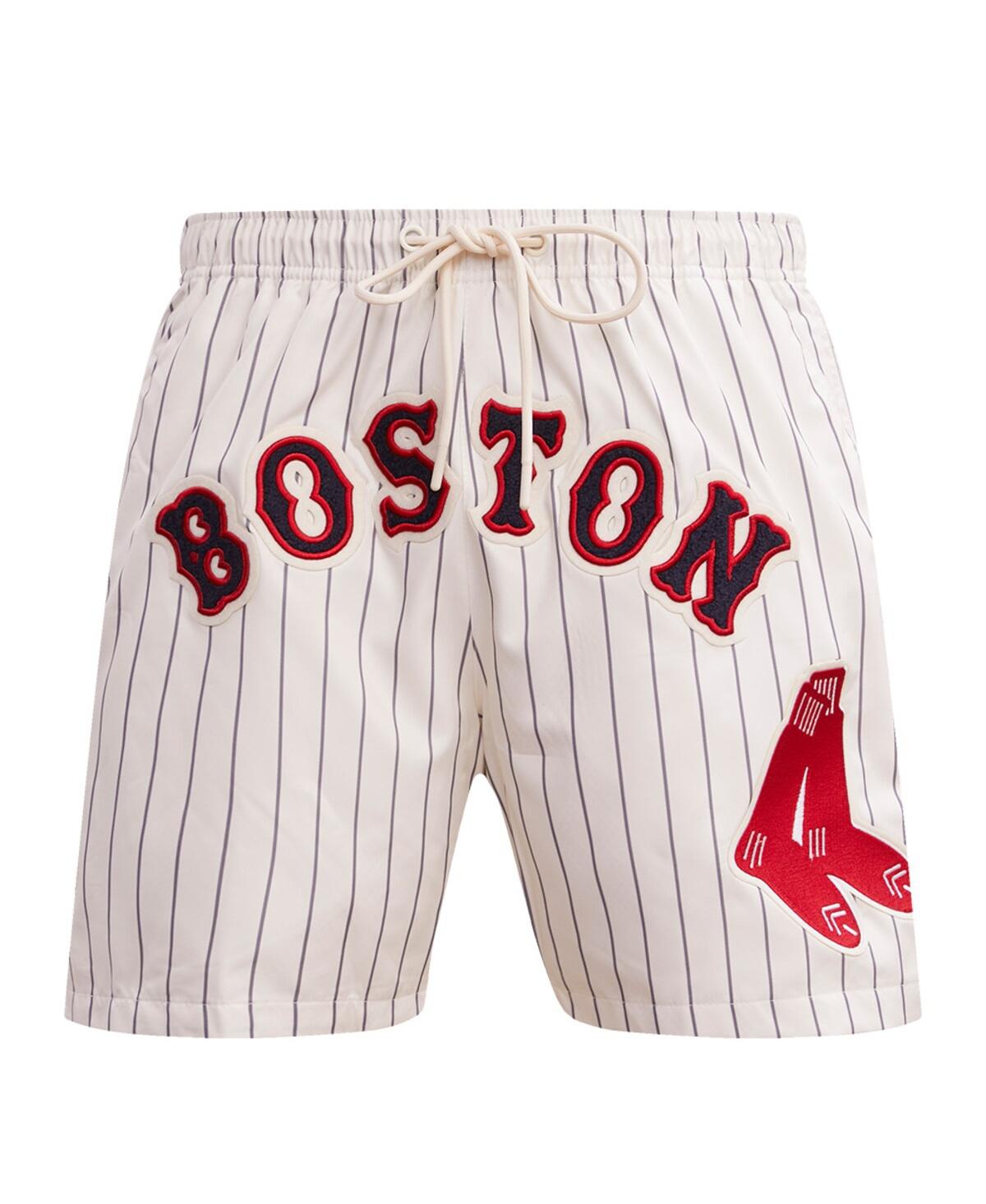 Pro Standard Men's Cream Boston Red Sox Pinstripe Retro Classic Woven Shorts In Cream