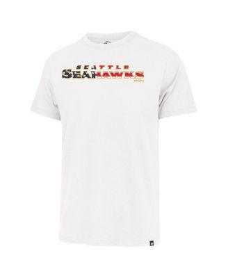 47 Men's White Seattle Seahawks Flag Script Franklin T-Shirt