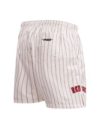 Men's Cream Boston Red Sox Pinstripe Retro Classic Woven Shorts