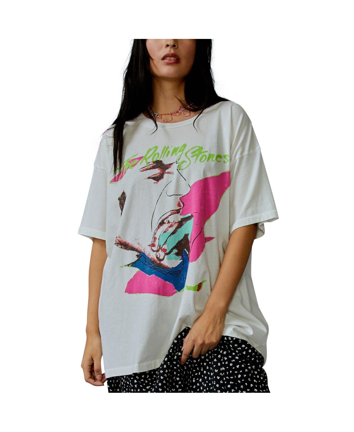 Daydreamer Women'sRolling Stones Love You Live '77 T-Shirt - White