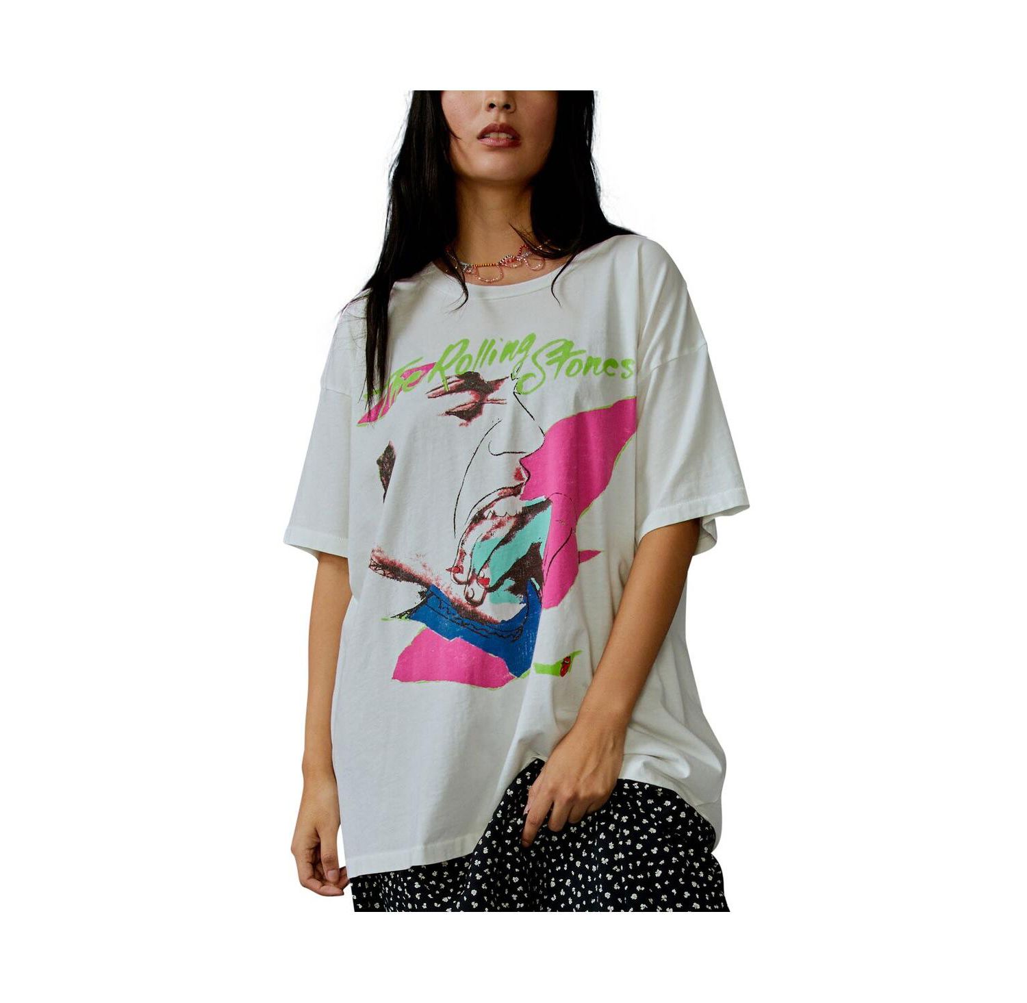 Women's White Rolling Stones Love You Live '77 T-Shirt