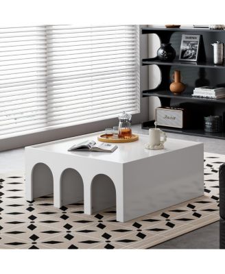 4-Tier White Book Shelf & Coffee Table