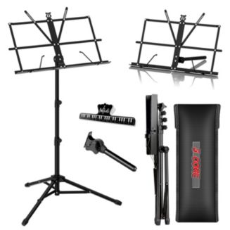 5 Core Sheet Music Stand Height Adjustable • Portable Foldable Music ...