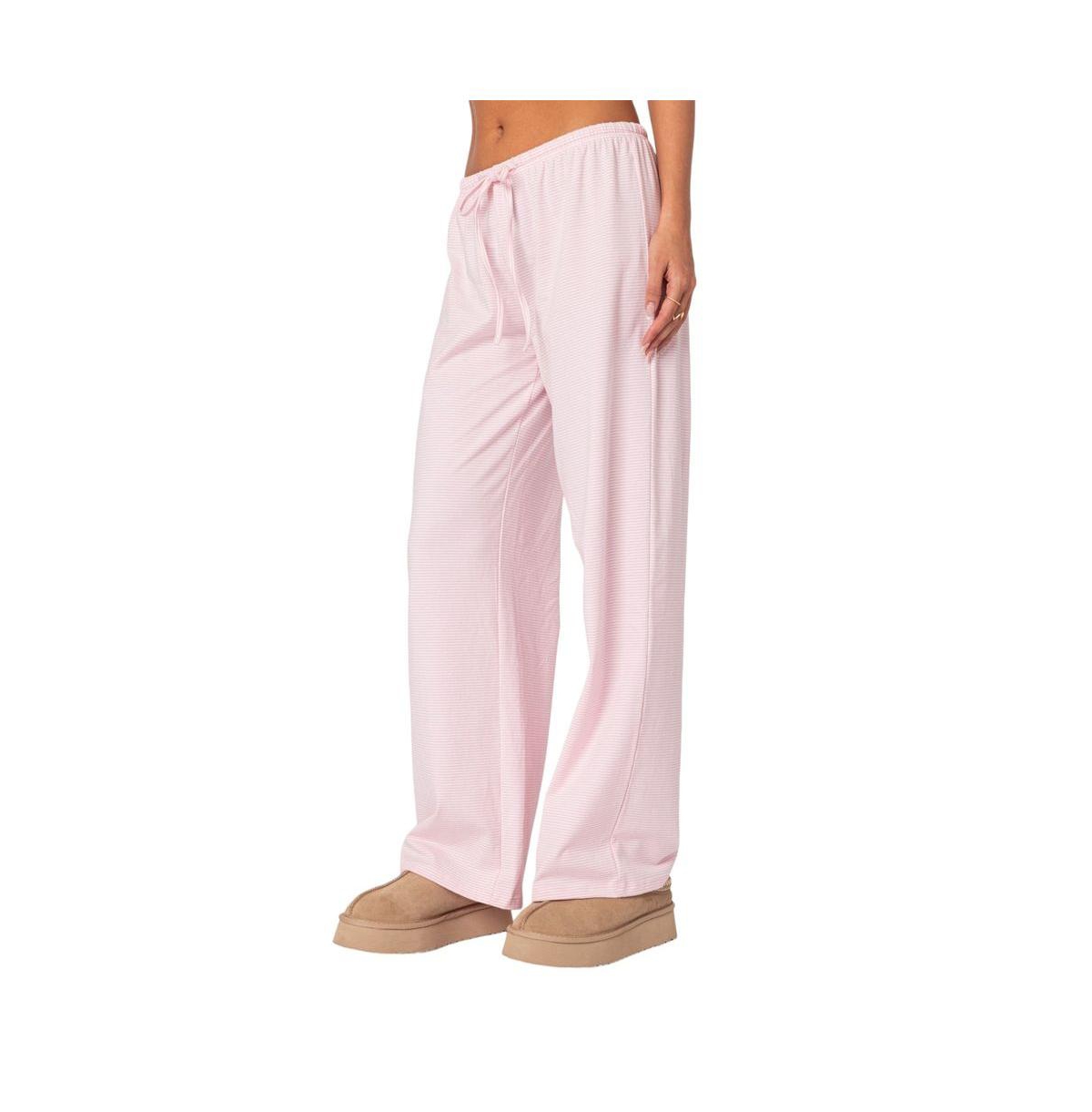 Edikted Women's Olivia Striped Loose Fit Pants - Light-pink