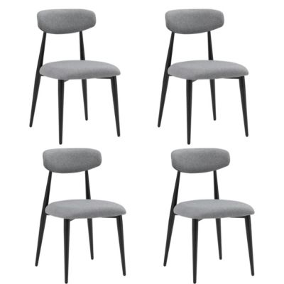 Curved Upholstered Dining Chairs (Set of 4)