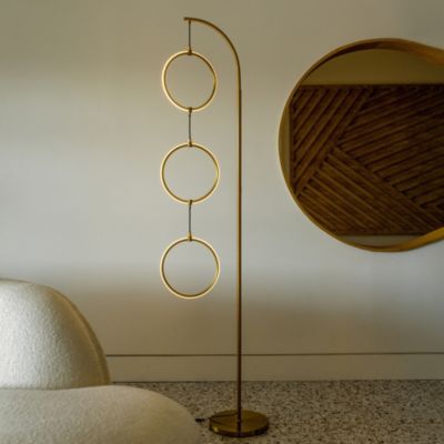 Nova 74" Dimmable LED Floor Lamp with Hanging Ring Lights