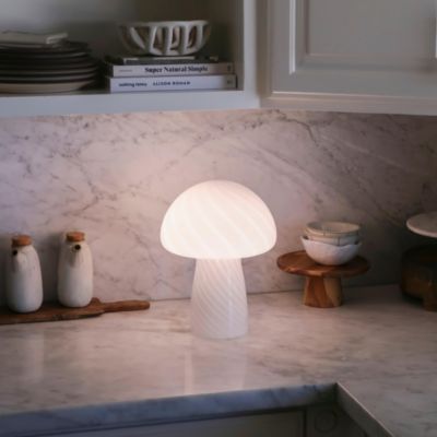 Mushroom Frosted Glass LED Table Lamp (13")