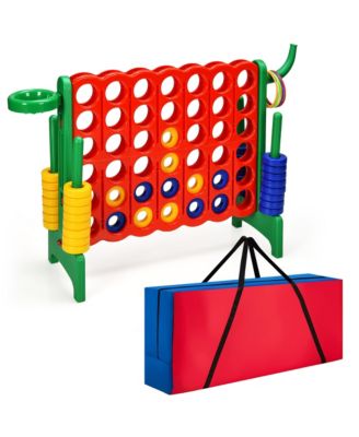 2 Pcs Giant 4 in A Row Jumbo 4-to-Score Game Set W/Storage Carrying Bag for Kids Adult