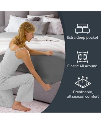 Extra Deep Pocket 18 - 24 Inch Microfiber Fitted Sheet - Twin Extra Long