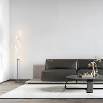 Embrace 60" LED Industrial Spiral 2-in-1 Floor to Table Lamp