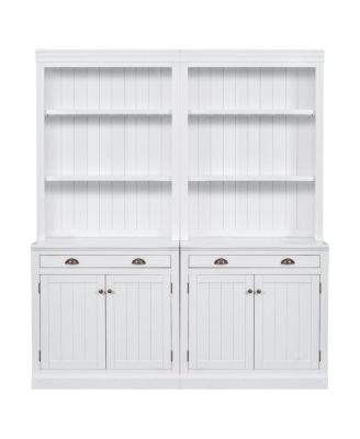 83.4"Tall Bookshelf Suite, Modern Bookcase Suite with LED Lighting
