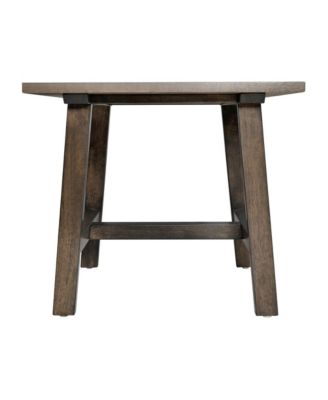 Mabel Farmhouse Trestle End Table, Solid Wood Rustic Accent Table