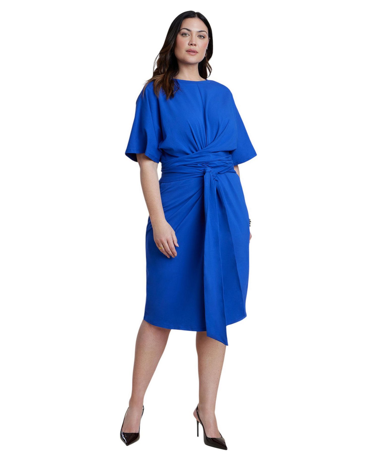 Women's Cross Front Flutter Sleeve Dress