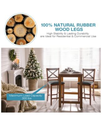 Set of 2 Bar Stools 25 Inch Counter Height Chairs