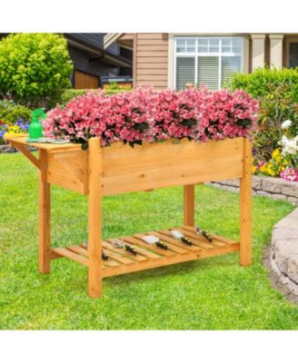 Elevated Planter Box Kit with 8 Grids and Folding Tabletop