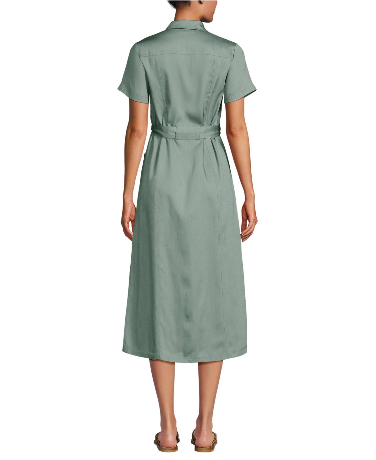 Lands' End Women's Indigo Tencel Fiber Midi Dress