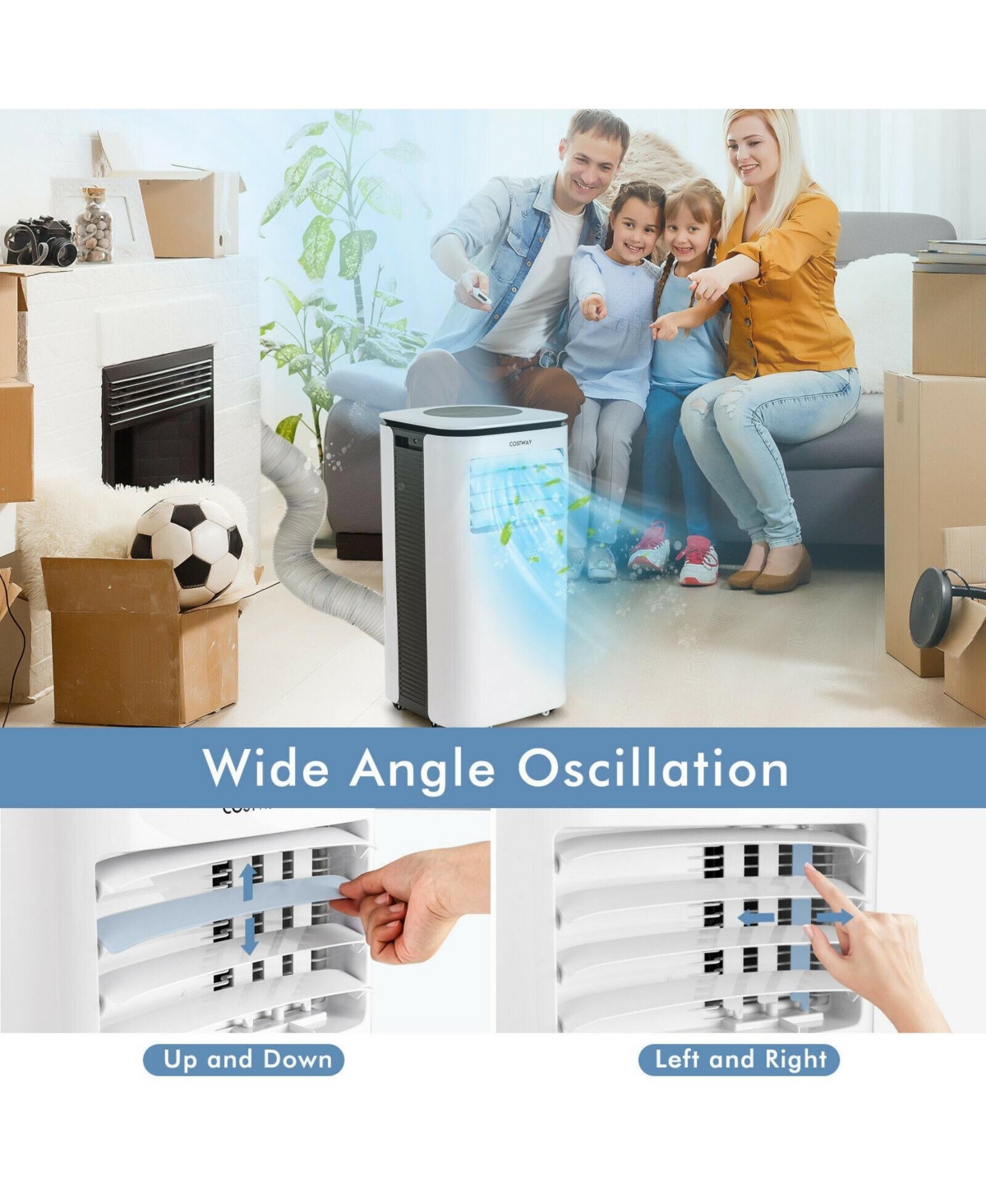 Vebreda 9000 Btu(Ashrae) Portable Air Conditioner with Fan and Dehumidifier