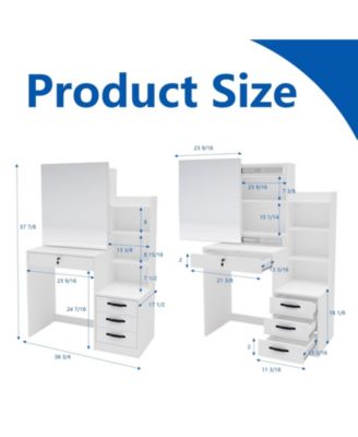 White Vanity Table Set Makeup Dressing Table