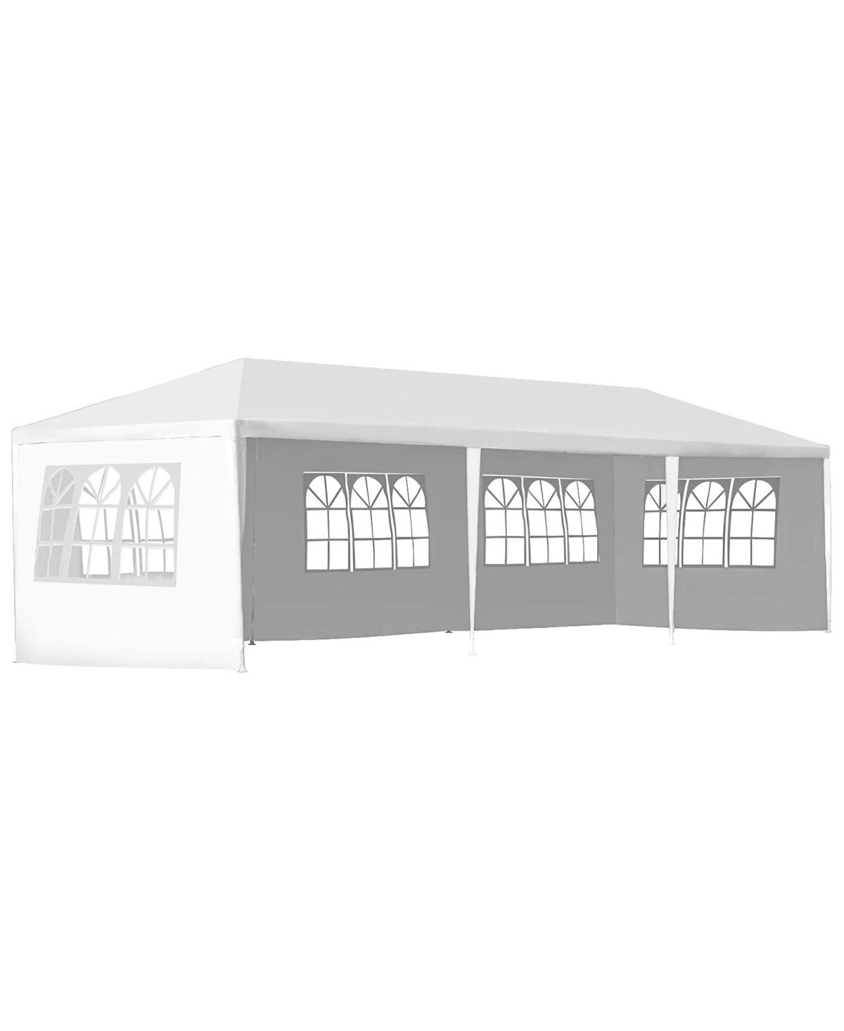 30 Ft. W x 10 Ft. D Wedding Party Tent Canopy with 5 Side Walls - White