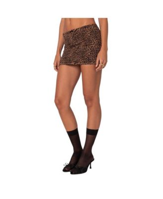 Women's Edin Leopard Print Mesh Mini Skirt