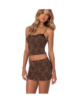 Women's Edin Leopard Print Mesh Bra Top