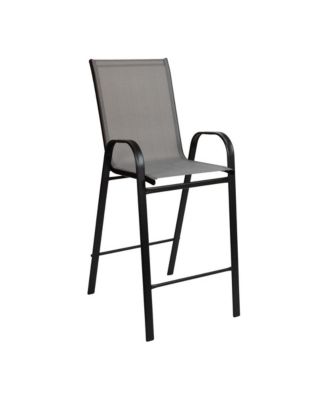 4 Pack Outdoor Barstools With Flex Comfort Material-Patio Stool