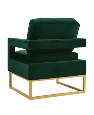 Gold base velvet accent chair, Jade