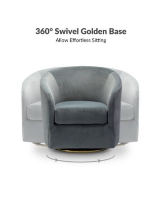 Swivel Accent Chair with Gold Metal Base for Living Room Nursery